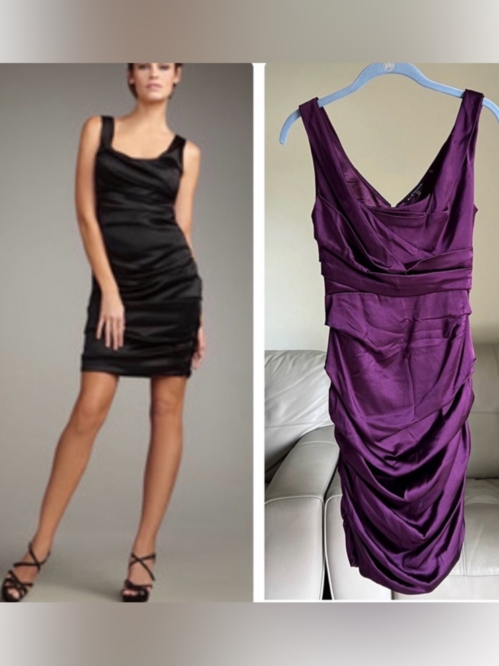 Elie Tahari Sadie Silk Pencil Dress Sz 0 Rushed Purple Berry Wedding Guest Party